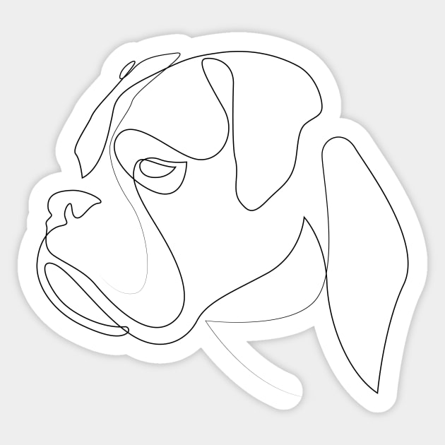 Boxer - one line drawing Sticker by addillum